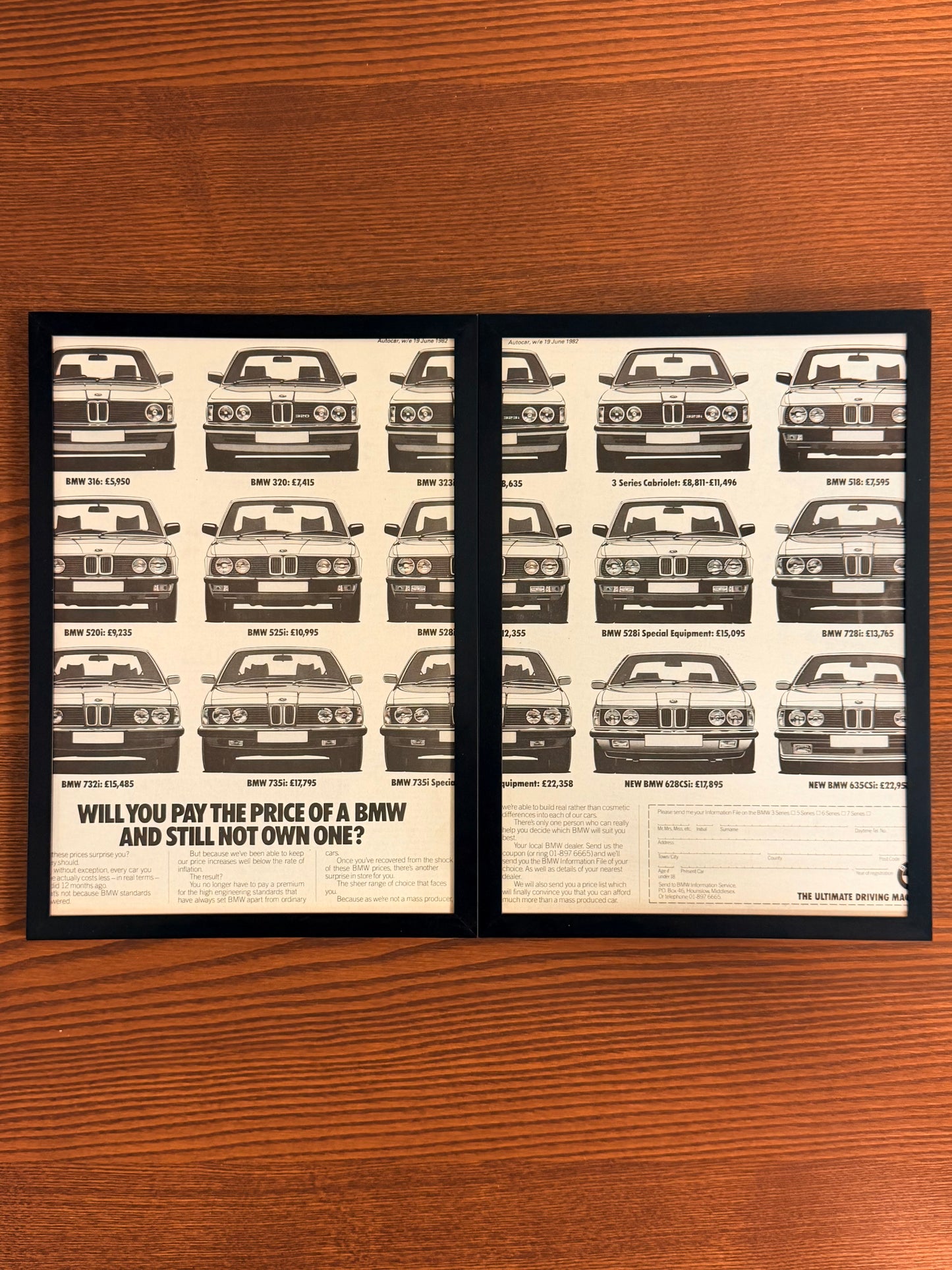 Original BMW 3, 5, 6, 7 Series Advert - 1980s