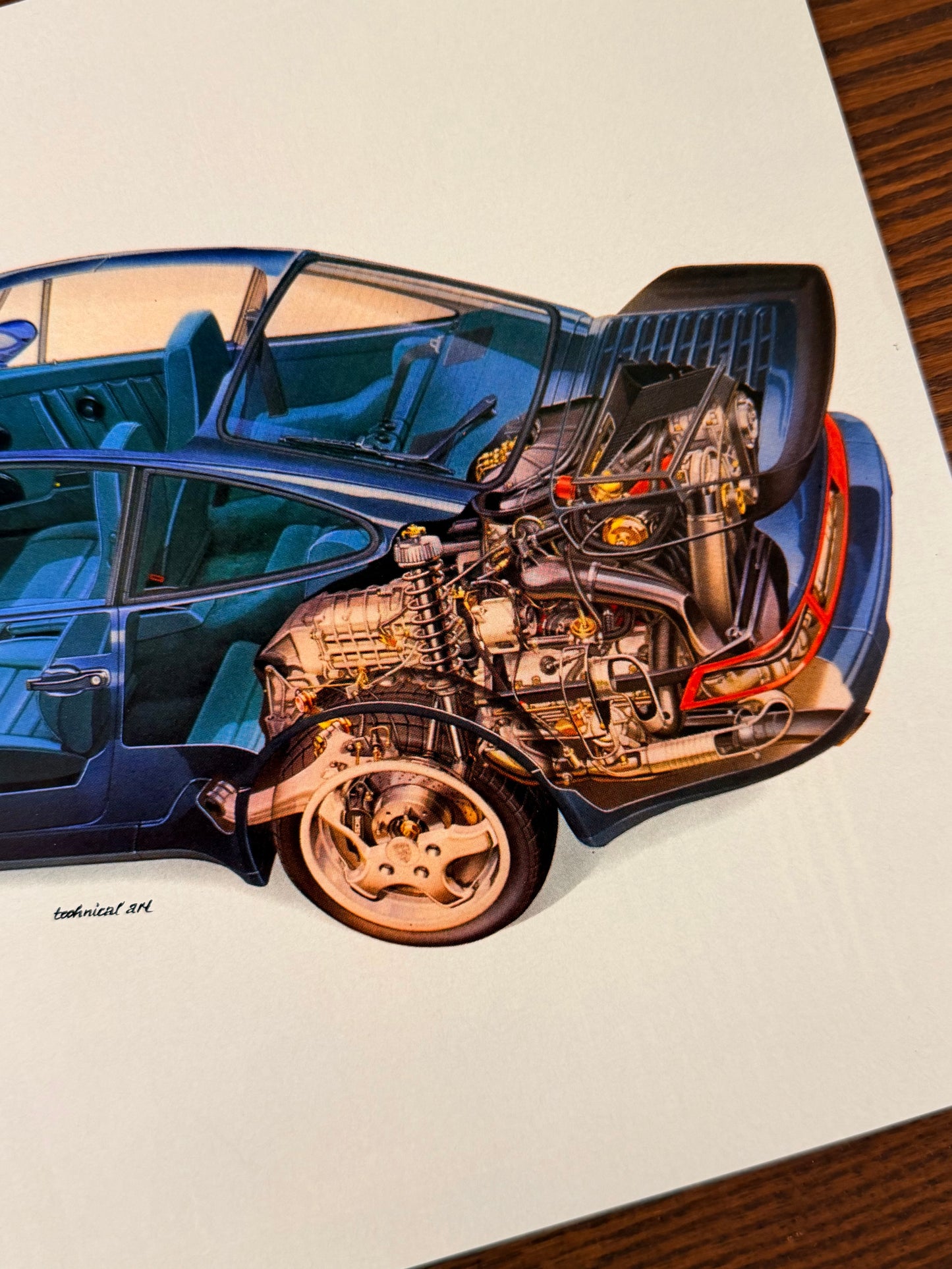 Original Porsche 911 Technical Art- 1981