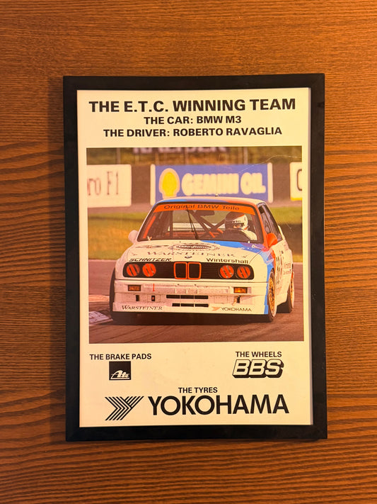 Original BMW E30 M3 Touring Car Championship Advert - 1988