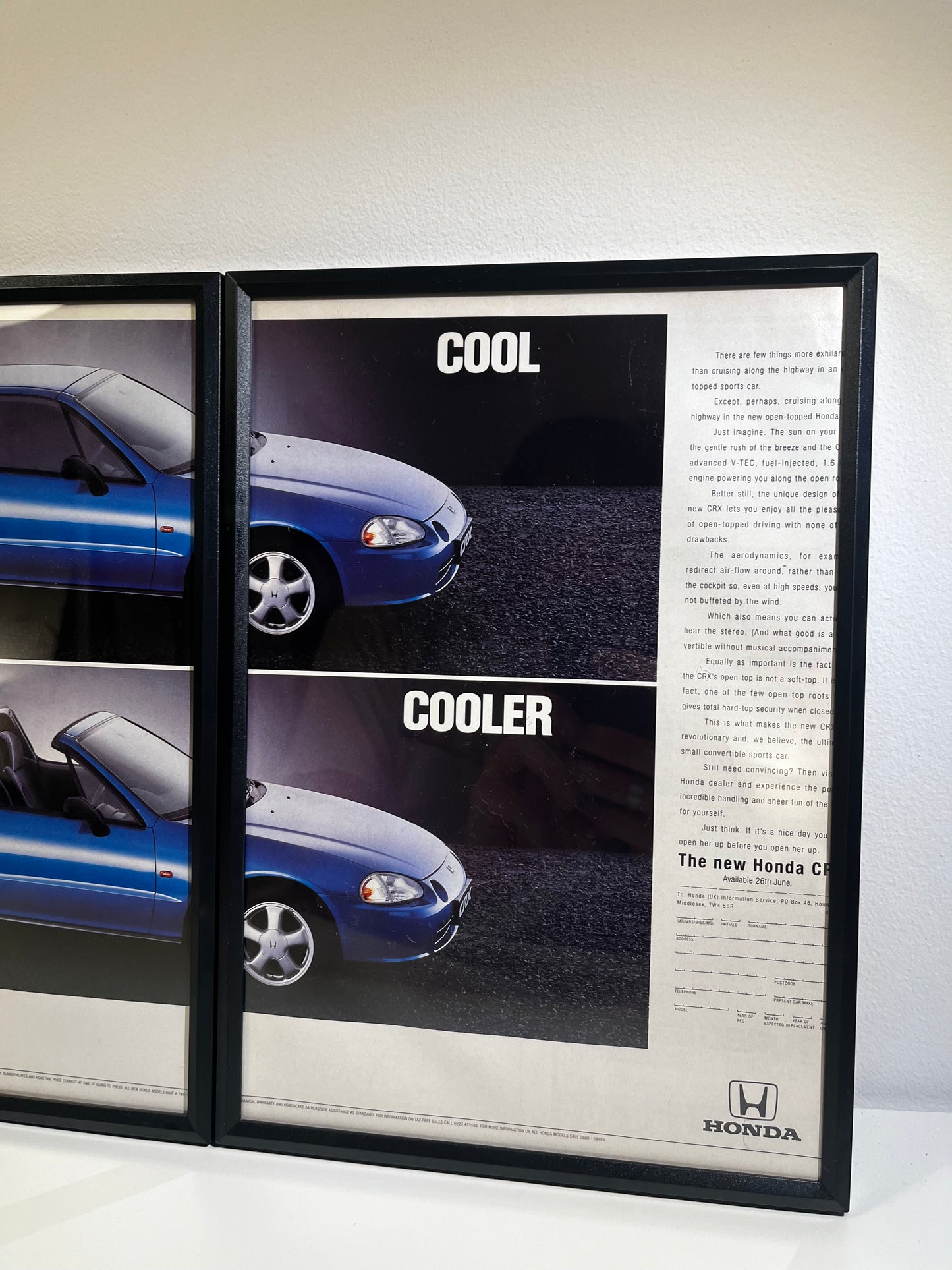 RARE Original Honda Crx Advert - 1990s
