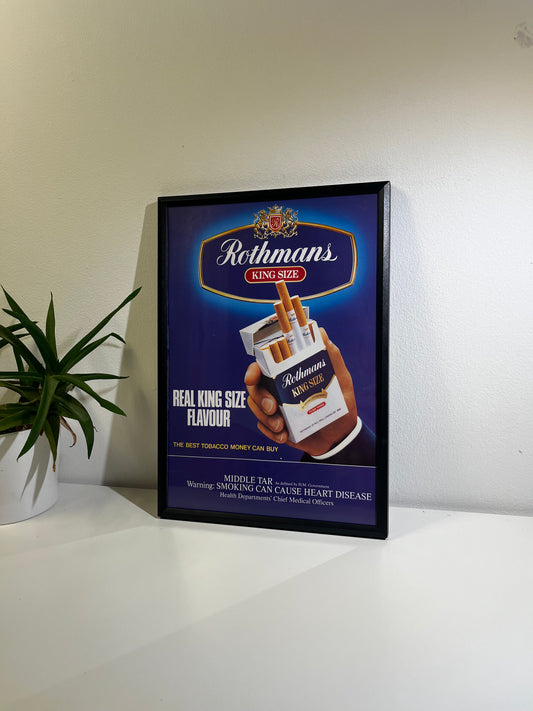 RARE Original Rothmans' Cigarette Advert  - 'The Best Tobacco Money Can Buy’ - 1990s