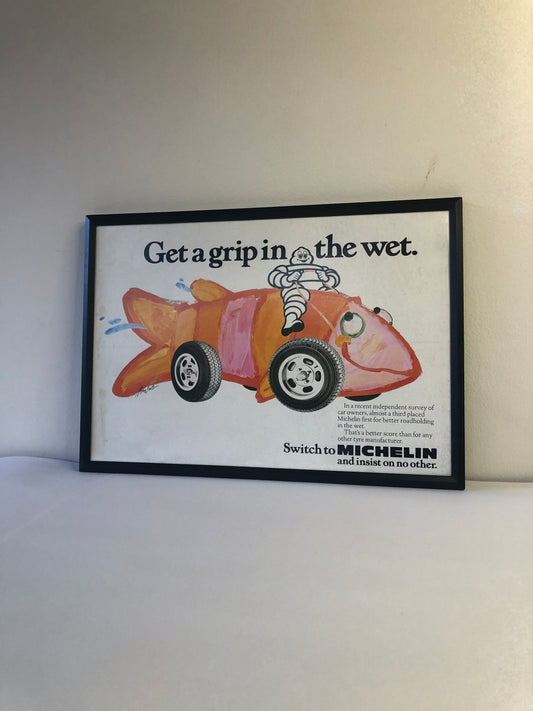 Original Michelin Advert - 'Get a grip in the wet' - 1982