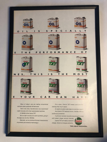 RARE Original Vintage Castrol Racing Advert - 1988