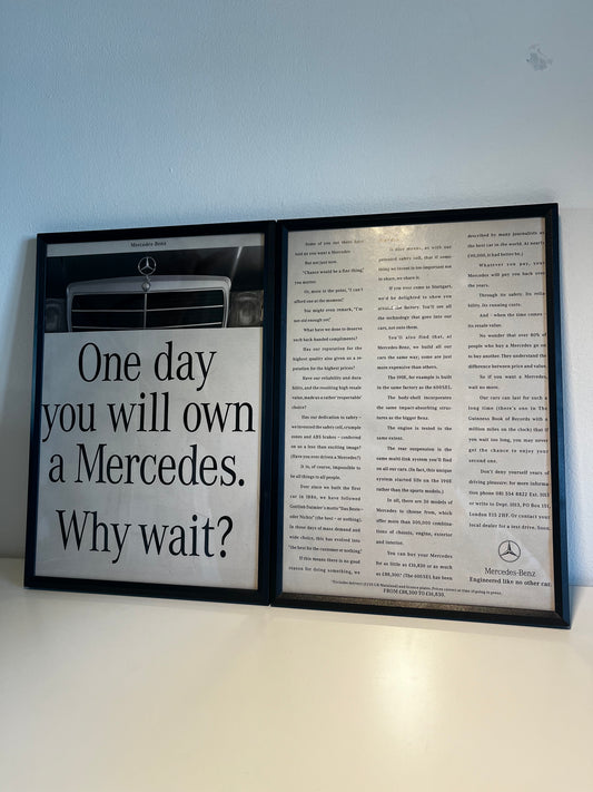 Rare Original 90s Mercedes Advert