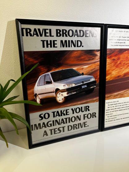 Rare Original 90s Peugeot 306 Advert Poster