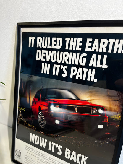 Rare Original 90s Lancia Delta Advert Poster