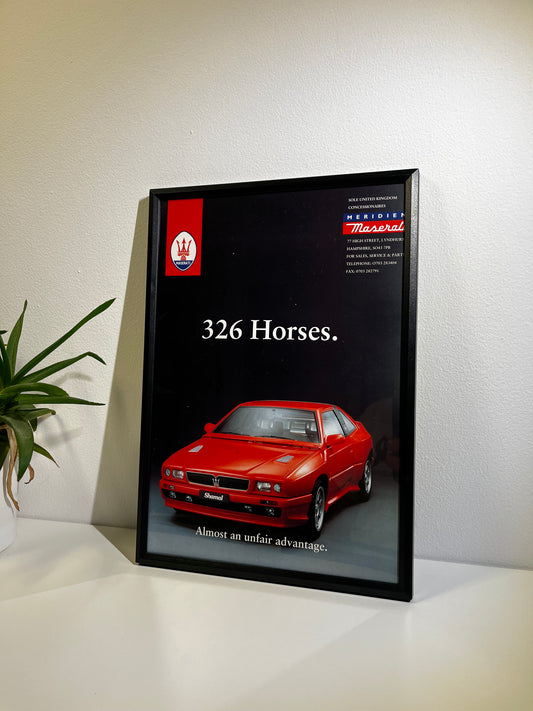 RARE Original Mazerati Advert Poster - 1990s
