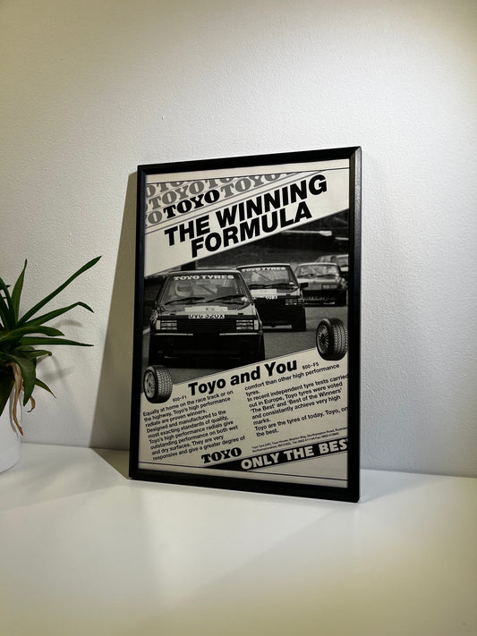 RARE Original Japanese Toyo Tyres  Advert  - 'The Winning Formula' - 1993
