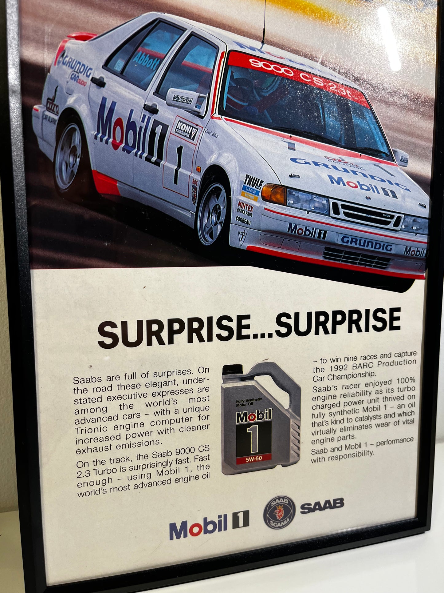 RARE Original Saab Mobil Advert - ‘Surprise… Surprise’ - 1993