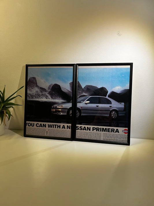 RARE Original Nissan Primera Advert Poster - 1990s
